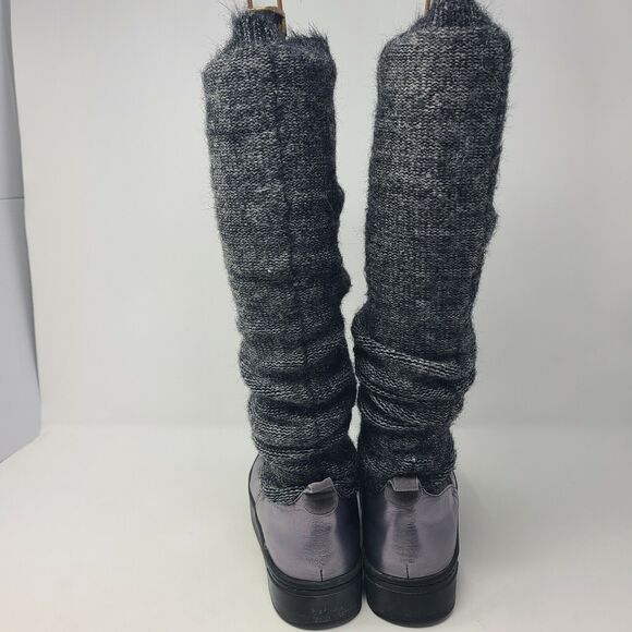 Nakedfeet Womens Umbra Boots Metallic Round Toe Knee High Low Heel Pull On 6.5 M - Picture 4 of 8